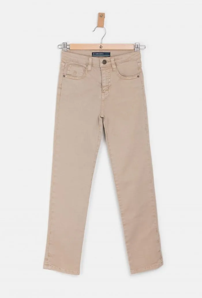 Beige Five-Pocket Boys' Pants