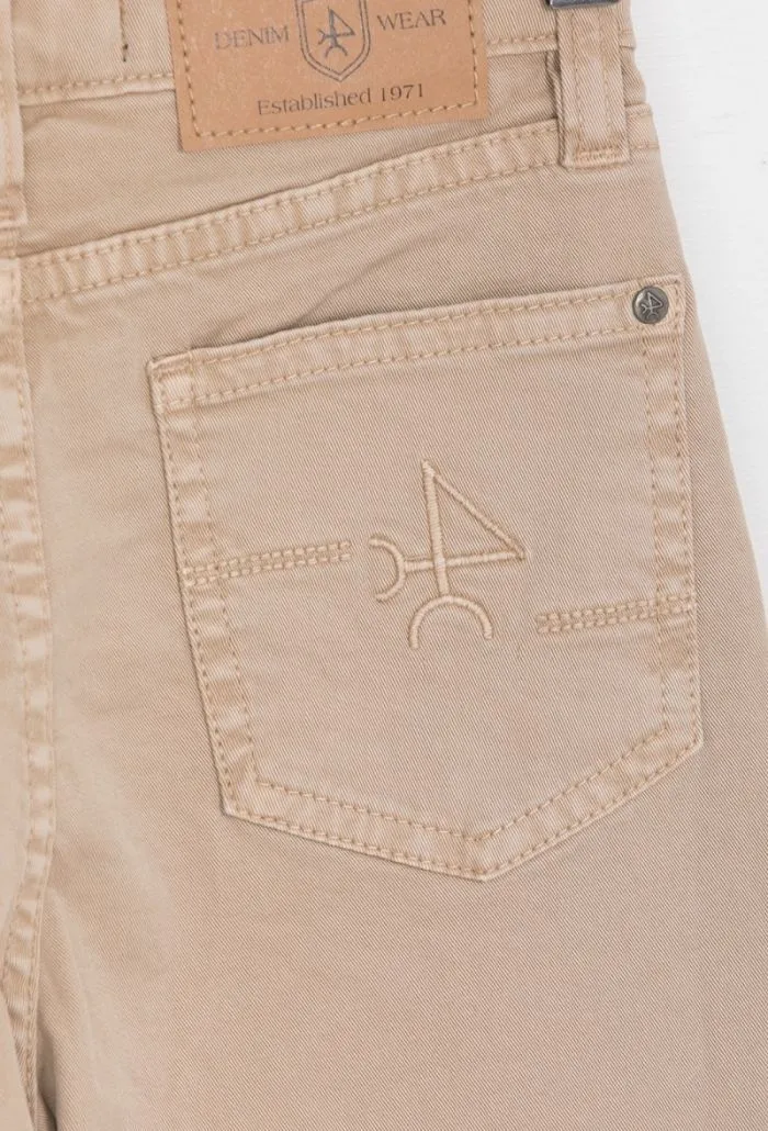 Beige Five-Pocket Boys' Pants