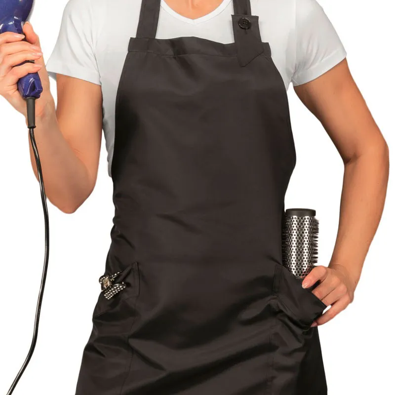 Black Microfiber Sherry Hairdresser Apron - Isacco.