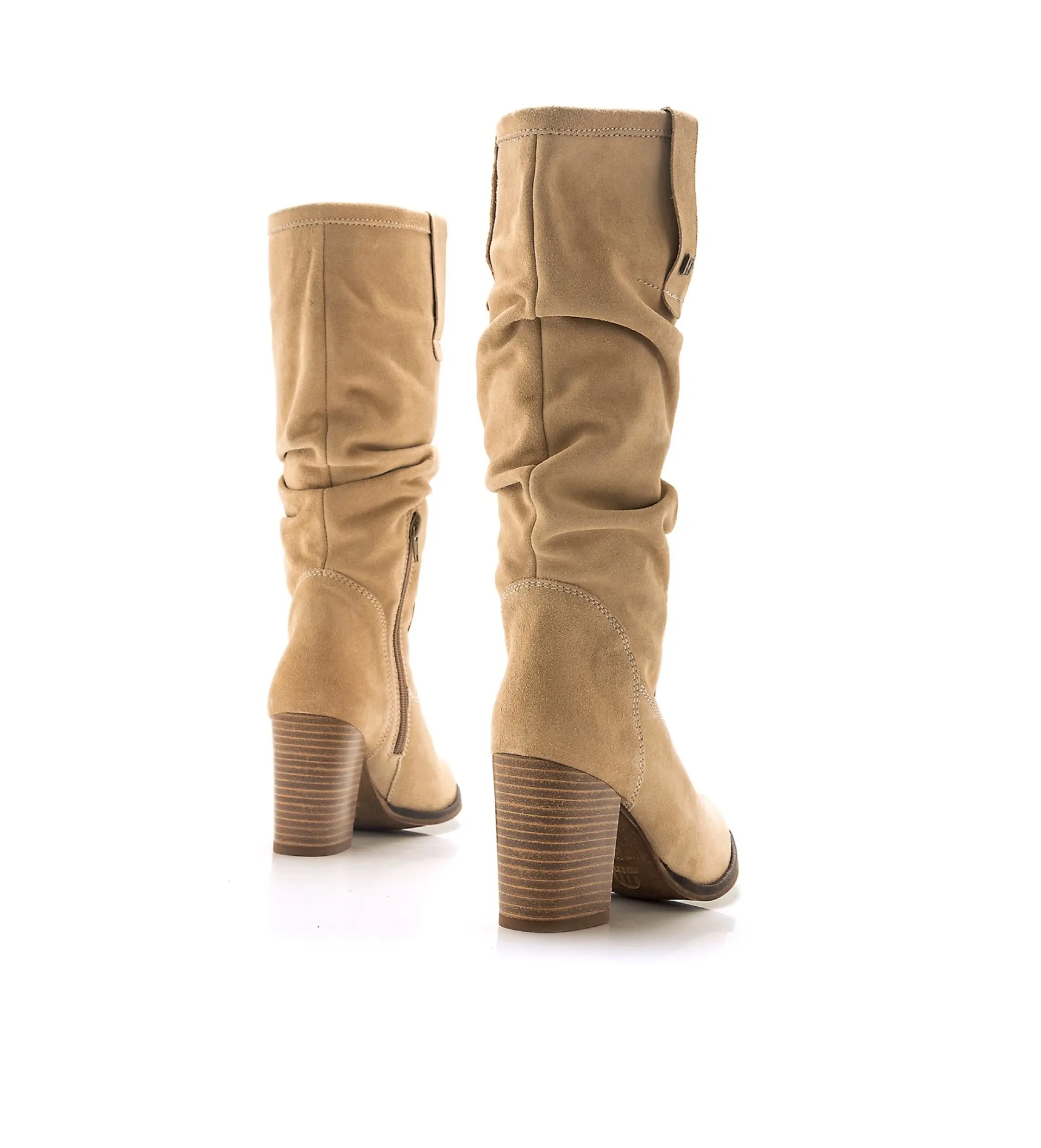 Uma beige leather boots with 7.50cm heel height