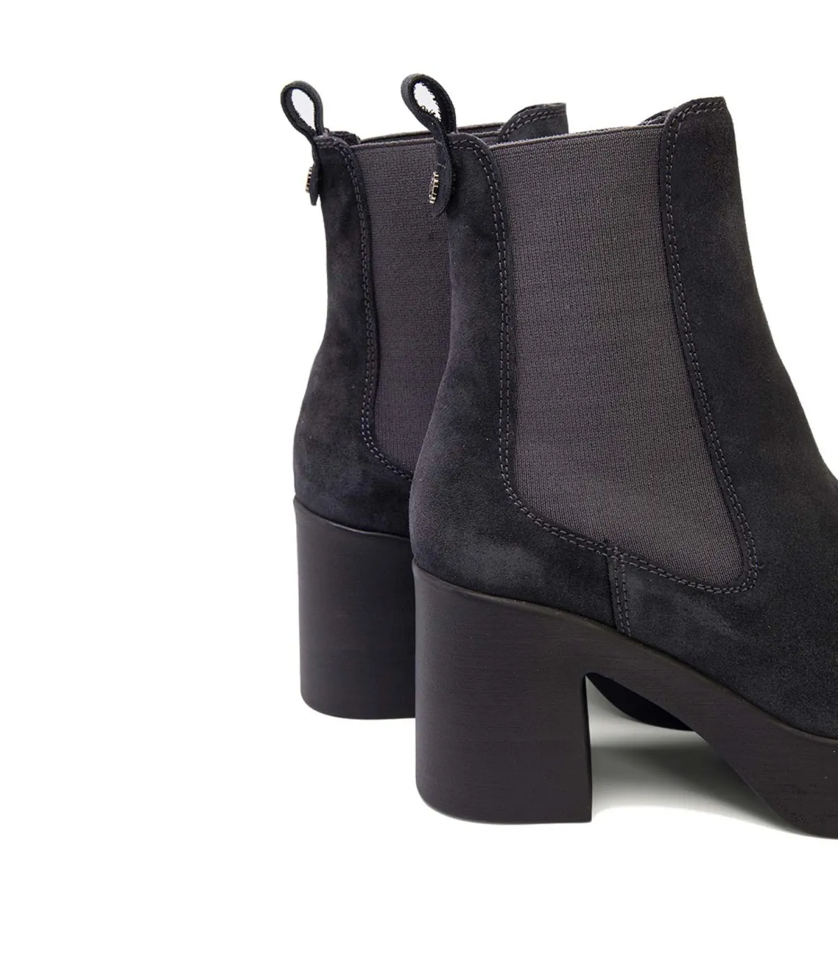 Black Carbon Heel Booties with Elastic Lena