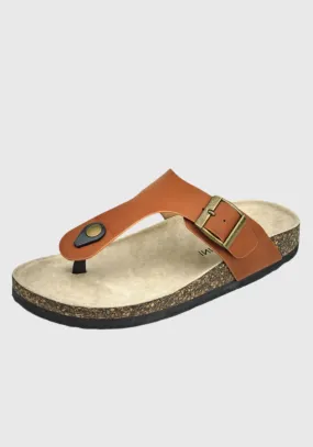 Camel leather sandals by Milay.