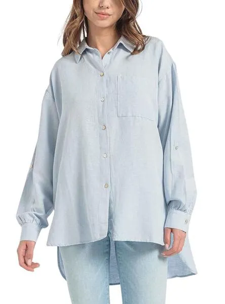 Willow Blue Linen Women's Shirt