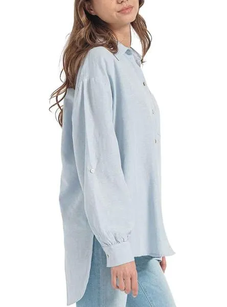 Willow Blue Linen Women's Shirt