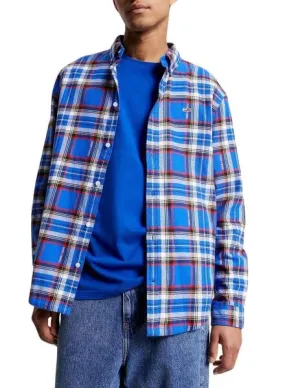 Tommy Jeans Blue Check Relaxed Fit Men's Shirt