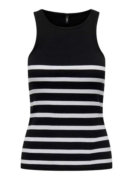 Women's Black Striped Ribbed Kenya Only T-shirt