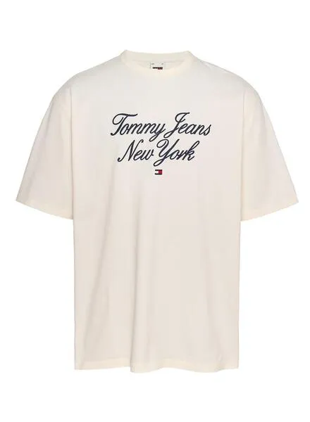 Tommy Jeans Over Serif White Men's T-Shirt