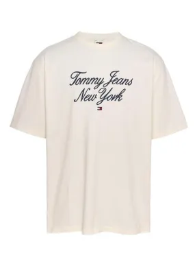 Tommy Jeans Over Serif White Men's T-Shirt