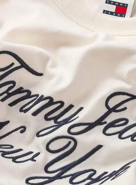 Tommy Jeans Over Serif White Men's T-Shirt