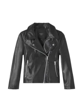 Girl's Black Faux Leather Name It Madina Jacket