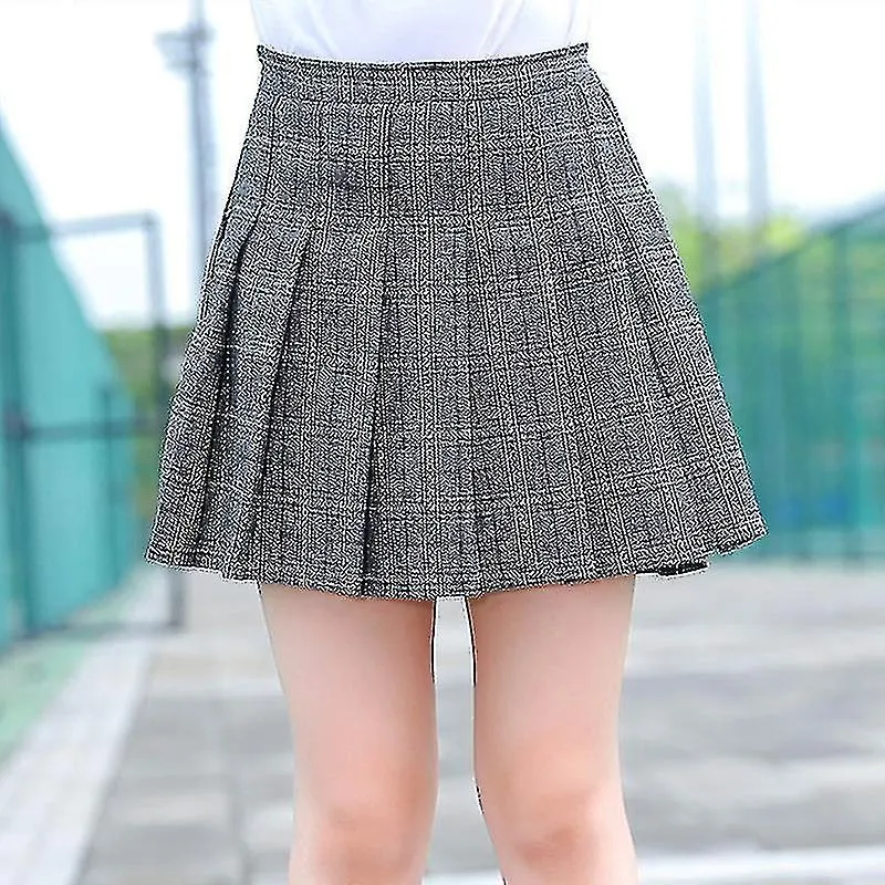 Children's Plaid Skirt Girls Boys Active School 7-13 Years Winter Black Pink Light Grey