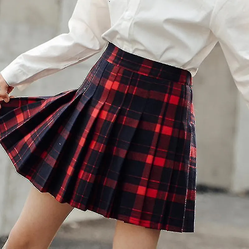 Children's Plaid Skirt Girls Boys Active School 7-13 Years Winter Black Pink Light Grey