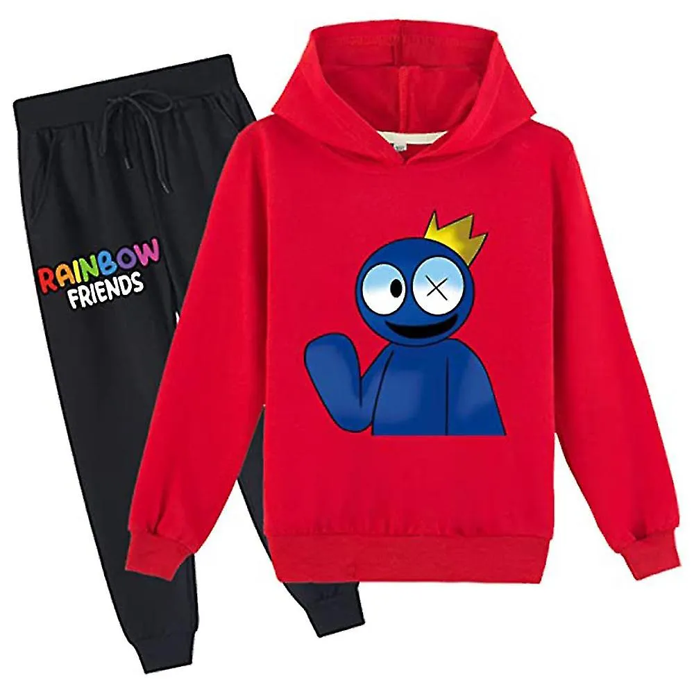 Conjunto de chándal Rainbow Friends para niños y adolescentes de 7 a 14 años: sudadera con capucha + pantalones