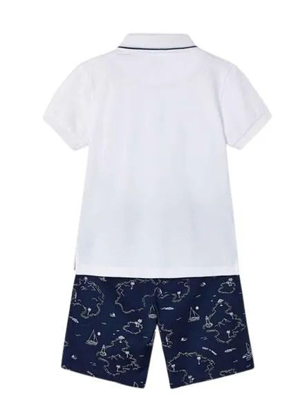 Mayoral Boys' Navy Printed Bermuda Set