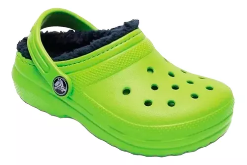 Crocs Kids' Classic Lined Clog in Volt Green