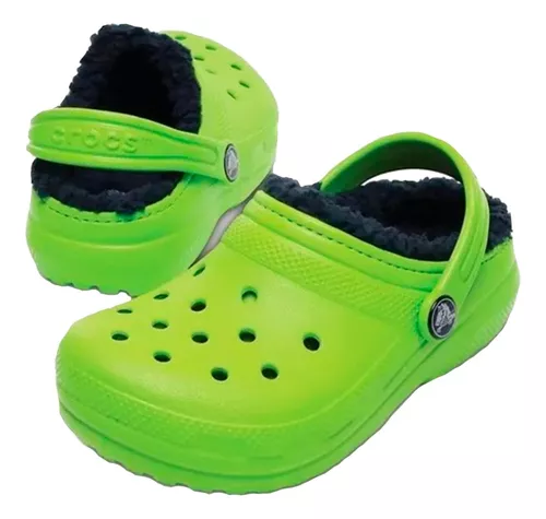 Crocs Kids' Classic Lined Clog in Volt Green