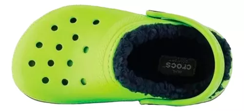 Crocs Kids' Classic Lined Clog in Volt Green