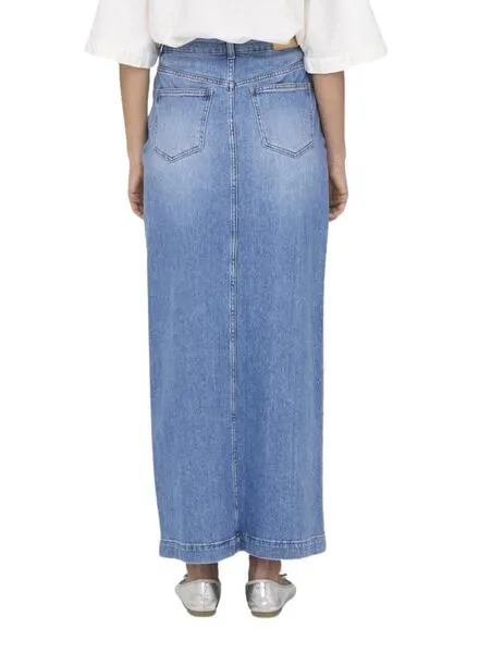 Denim midi skirt for women by Mylah