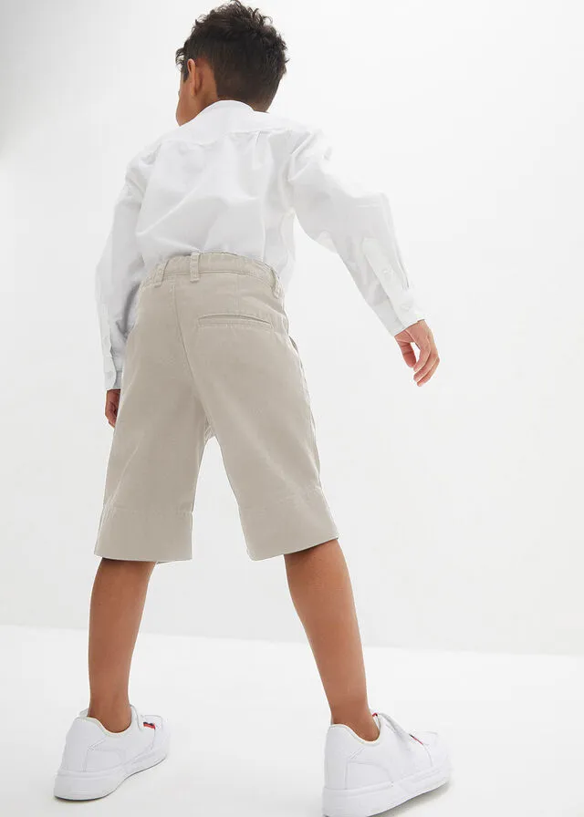 Ensemble para niños: pantalón corto, camisa y pajarita - Blanco/gris piedra