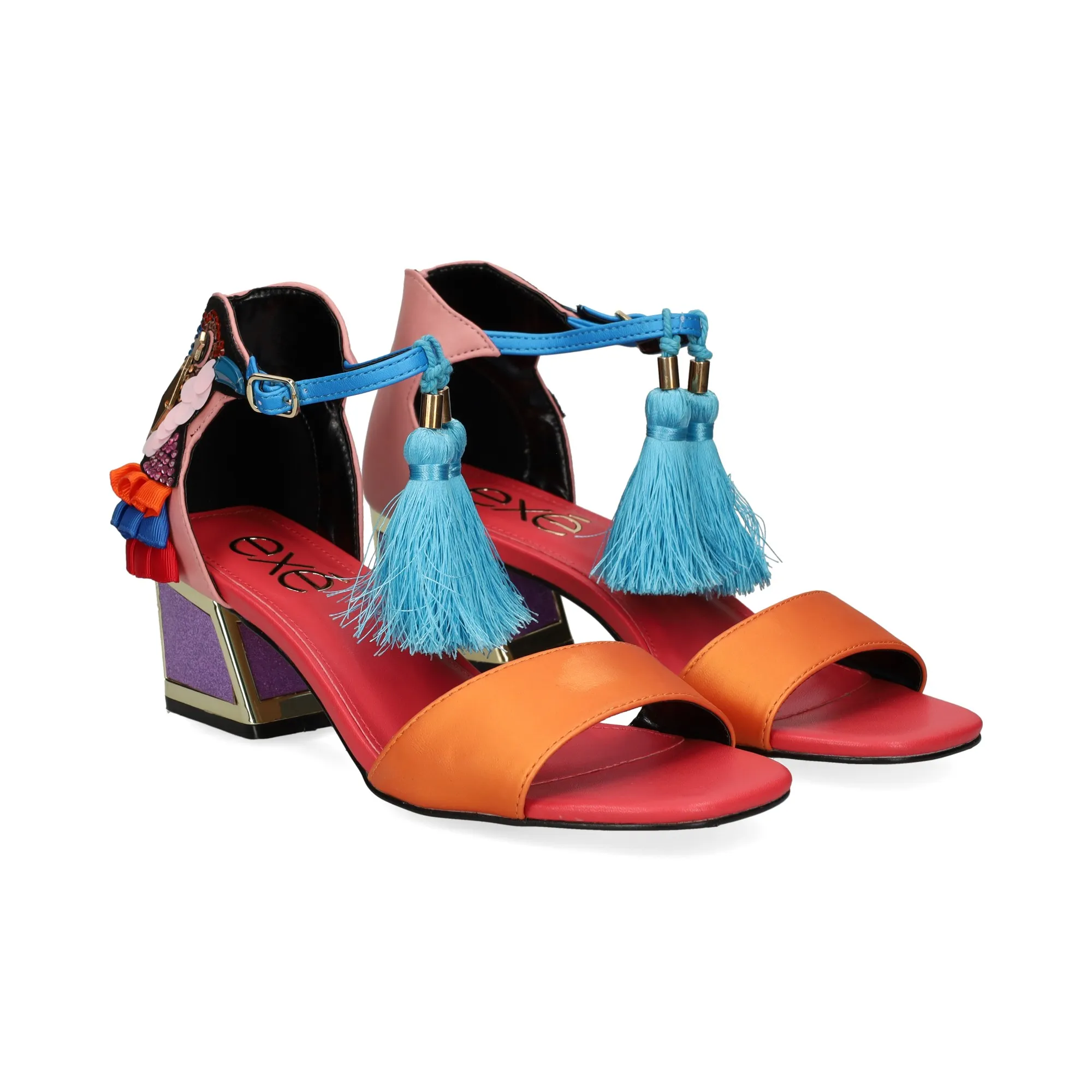 EXE Women's Heeled Sandals Pink Orange