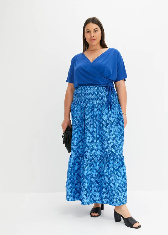 Bright-blue imperial long skirt