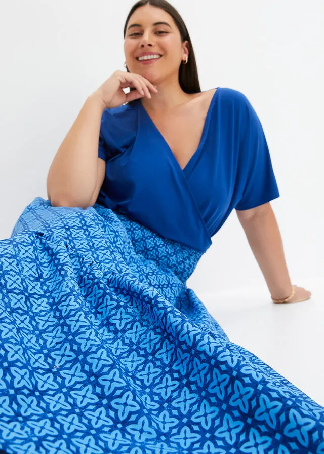 Bright-blue imperial long skirt