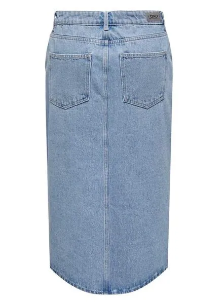 Light Blue Bianca Midi Denim Skirt for Women