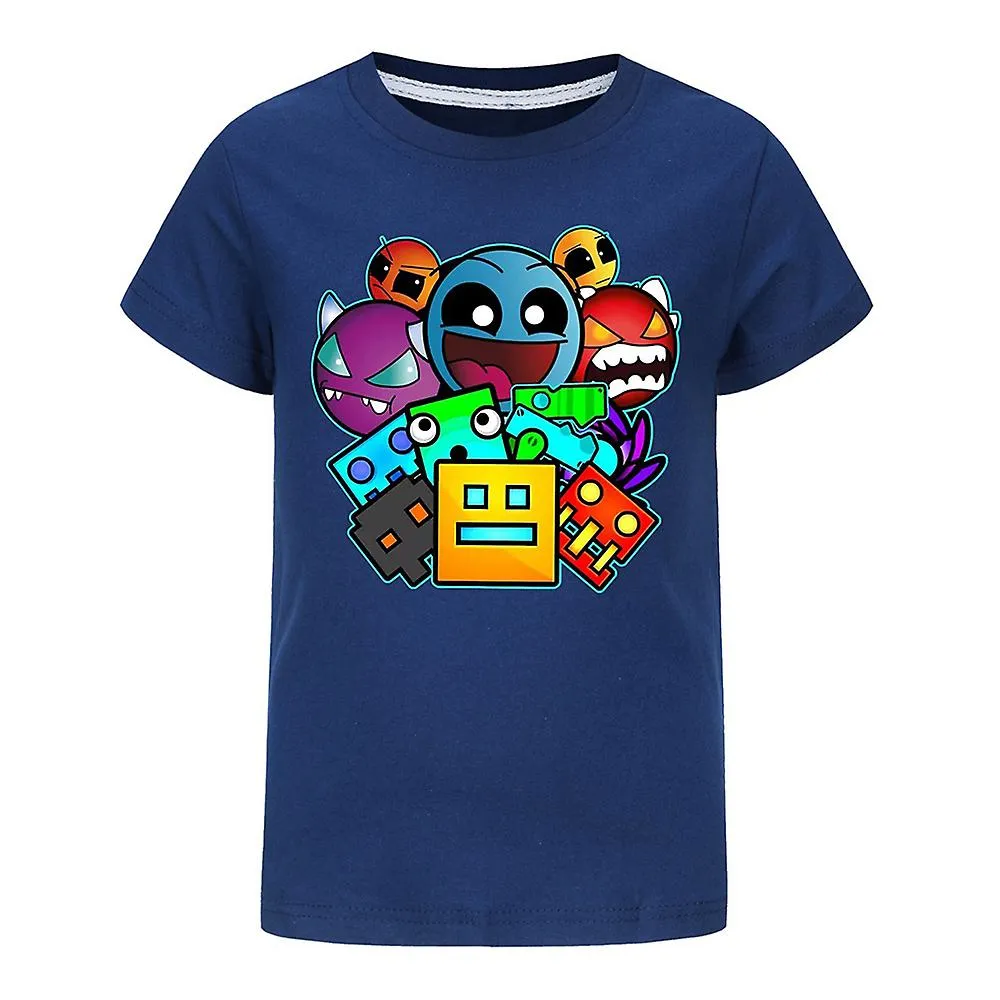 Geometry Dash Kids T-Shirt Casual Fans of the Game Boys Girls Short Sleeve Tee Birthday Gift