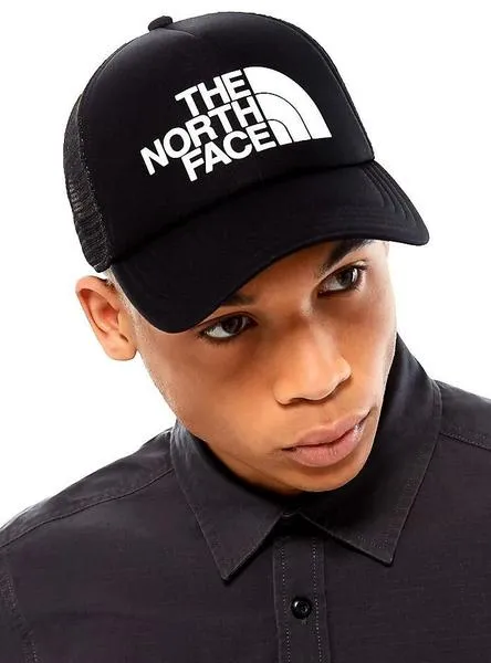 North Face Logo Trucker Hat Black Men