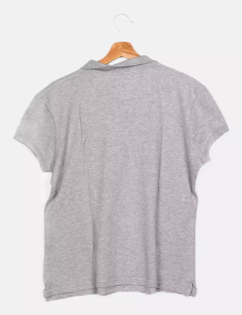 Gray casual polo shirt