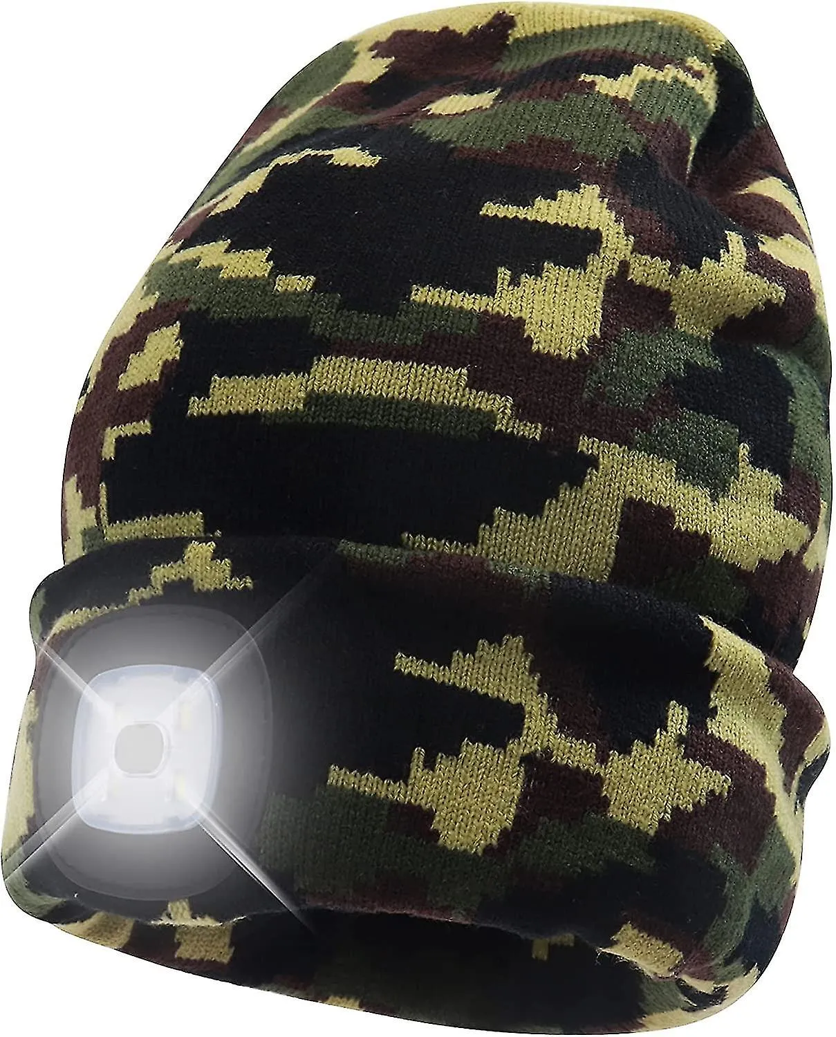 Lightweight and Warm Knit Beanie Hat with Safety LED Light for Winter, Unisex Light Up Hat Suitable for May