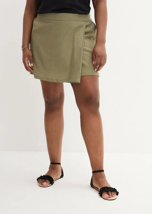 Olive Green Culotte Skirt - Google search-friendly.