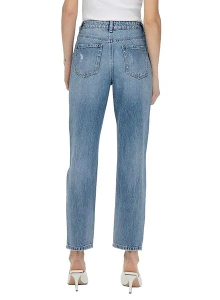 Only Fine Women's Blue High Rise Jeans