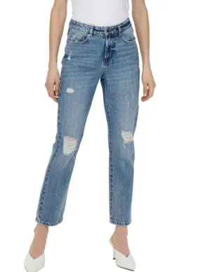 Only Fine Women's Blue High Rise Jeans