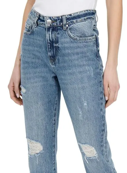 Only Fine Women's Blue High Rise Jeans