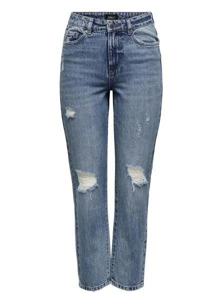 Only Fine Women's Blue High Rise Jeans