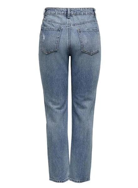 Only Fine Women's Blue High Rise Jeans