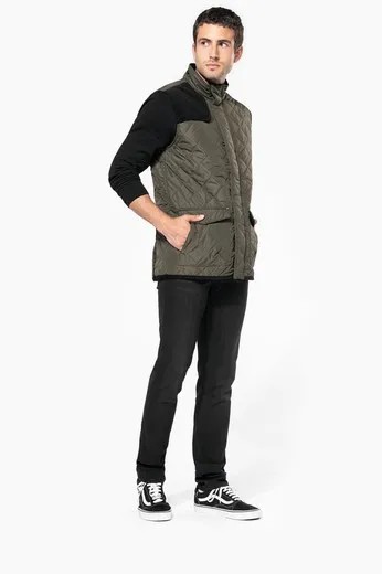 Padded diamond quilted men's vest