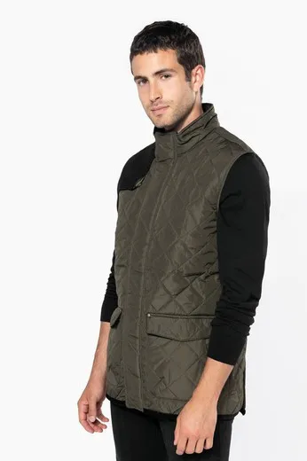 Padded diamond quilted men's vest