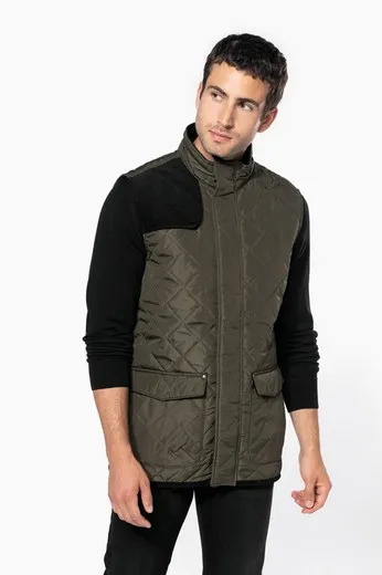 Padded diamond quilted men's vest