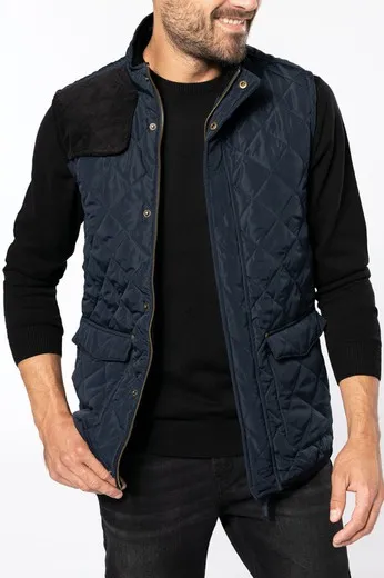 Padded diamond quilted men's vest