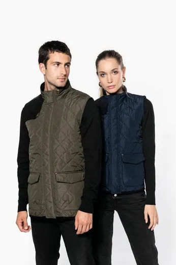 Padded diamond quilted men's vest