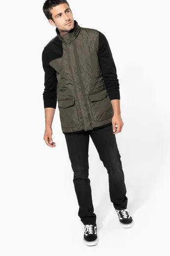 Padded diamond quilted men's vest