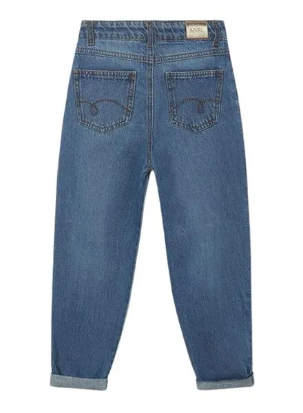 Mayoral Cropped Denim Slouch Pants Blue Girl