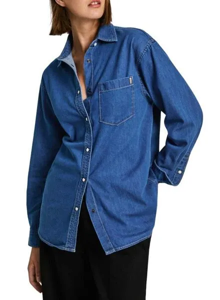 Pepe Jeans Boyfriend blue shirt for women.