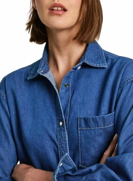 Pepe Jeans Boyfriend blue shirt for women.