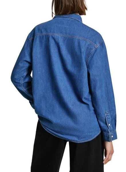 Pepe Jeans Boyfriend blue shirt for women.