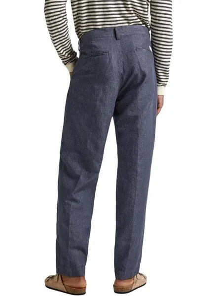 Pepe Jeans Men's Blue Pleated Pants