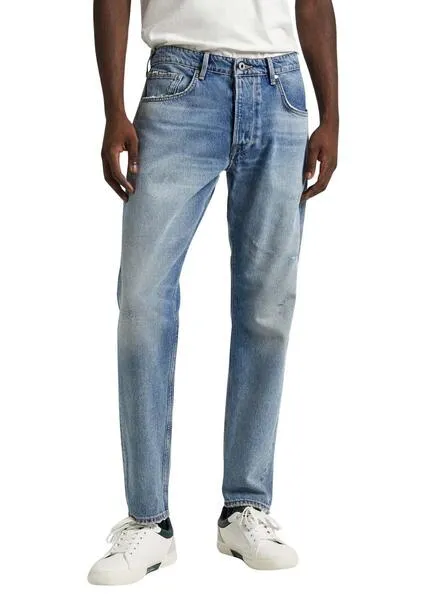 Pepe Jeans Men's Blue Tapered Jeans