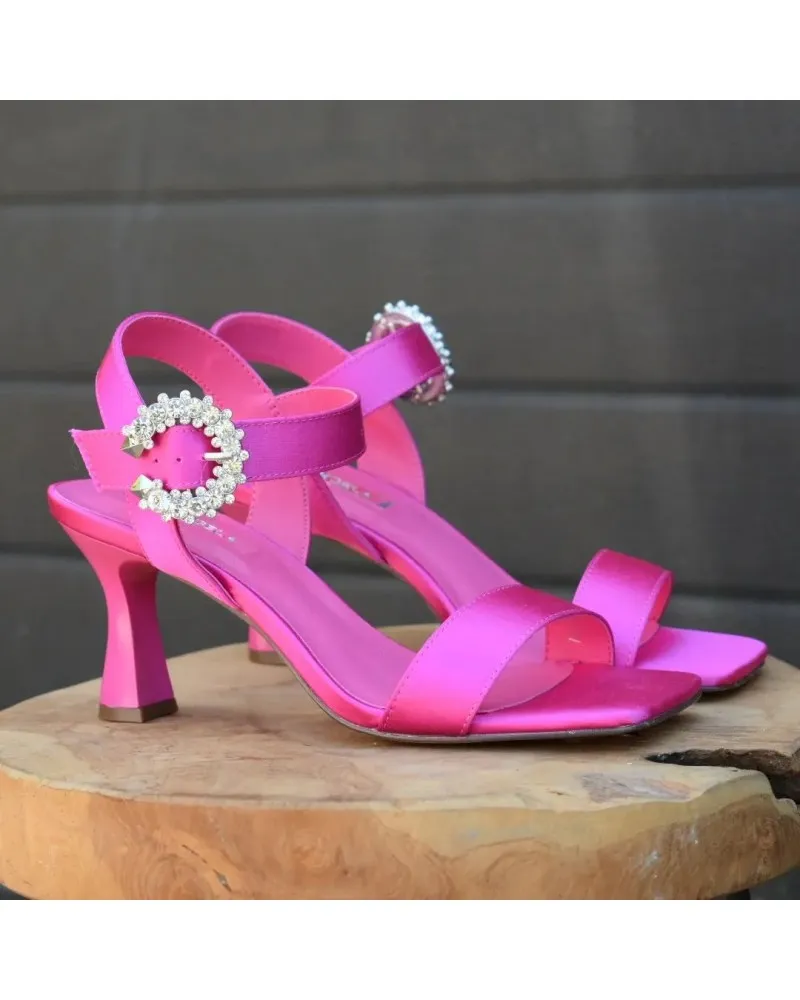 Pink fuchsia satin party sandals DANGELA 26265